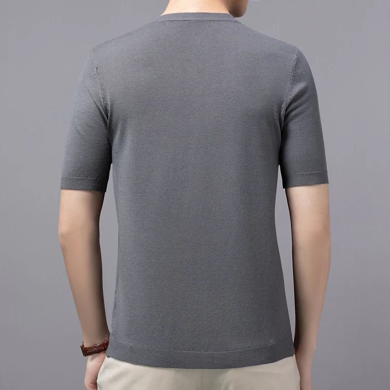 YSC Herren Strickpullover | Rundhals, Kurzarm, Weich & Anti - Pilling - My Stona
