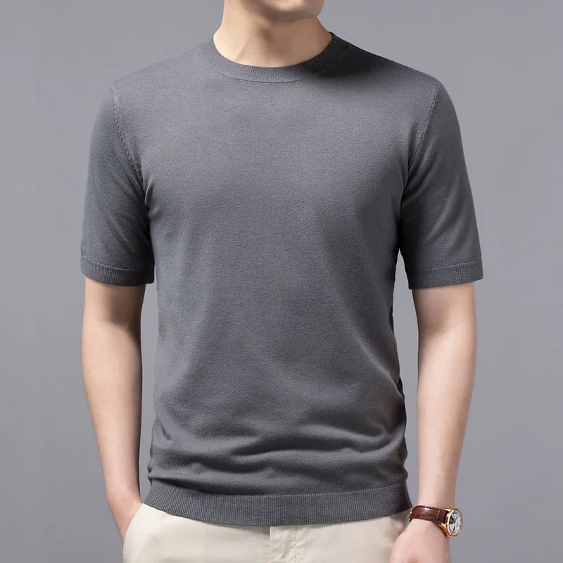 YSC Herren Strickpullover | Rundhals, Kurzarm, Weich & Anti - Pilling - My Stona