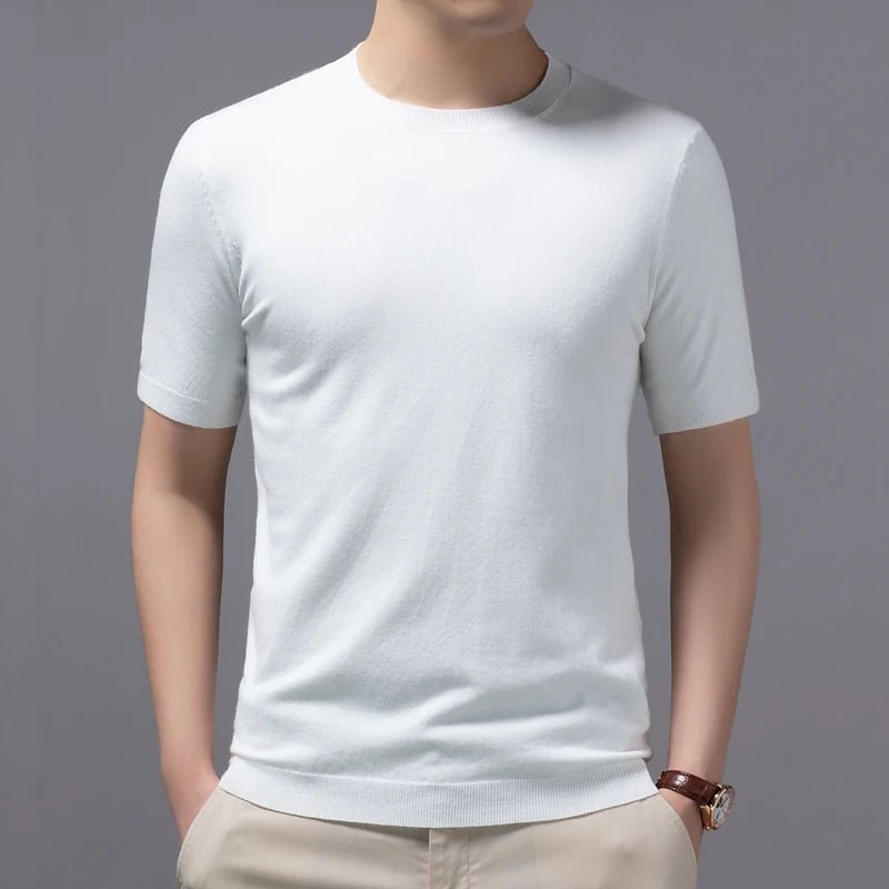 YSC Herren Strickpullover | Rundhals, Kurzarm, Weich & Anti - Pilling - My Stona